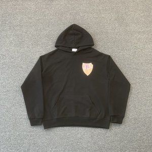 Rhude Chateau Shield Print Unisex Cotton Black Hoodie